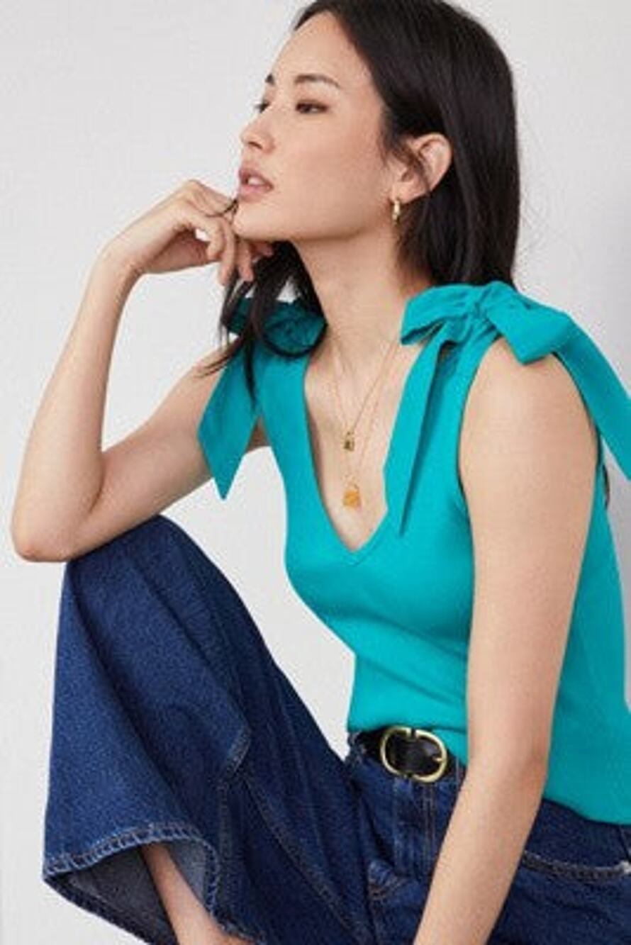 Anthropologie Maeve Bow Tie Tank - S